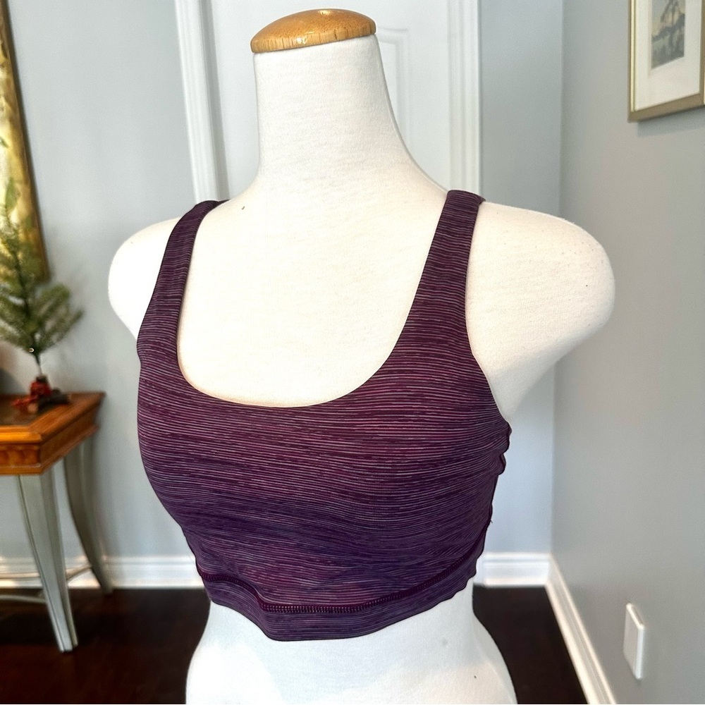 LULULEMON Plum Racerback Sports Bra with Stretchy Fabric